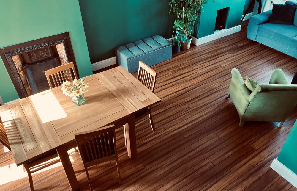 Bamboo flooring in customers’ homes