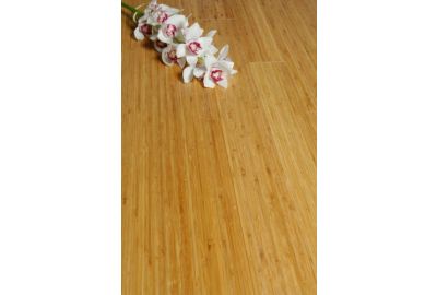 Carbonised vertical bamboo flooring with orchid