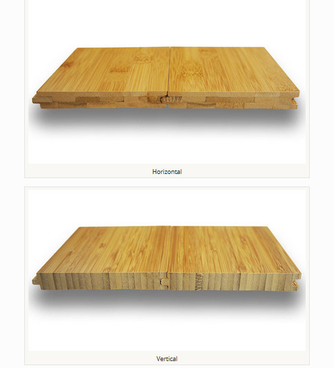 Vertical and horizontal bamboo flooring cross sections