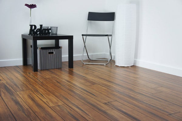 Solid Rustic Carbonised Strand Woven Bamboo Flooring with props
