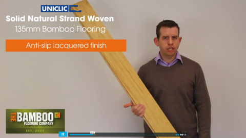 Solid Uniclic Natural Strand Woven 135mm Bamboo Flooring Video