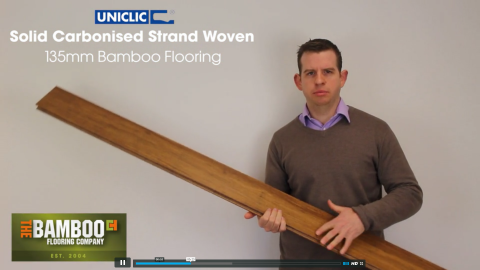 Solid Uniclic Carbonised Strand Woven 135mm Bamboo Flooring Video