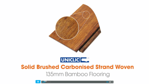 Solid Uniclic Brushed Strand Woven 135mm Bamboo Flooring Video