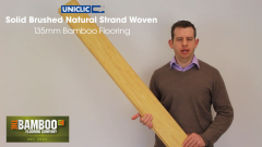 Solid Uniclic Brushed Natural Strand Woven 135mm Bamboo Flooring Video