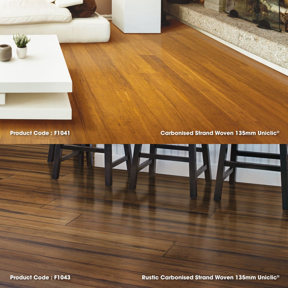 Different shades of bamboo flooring