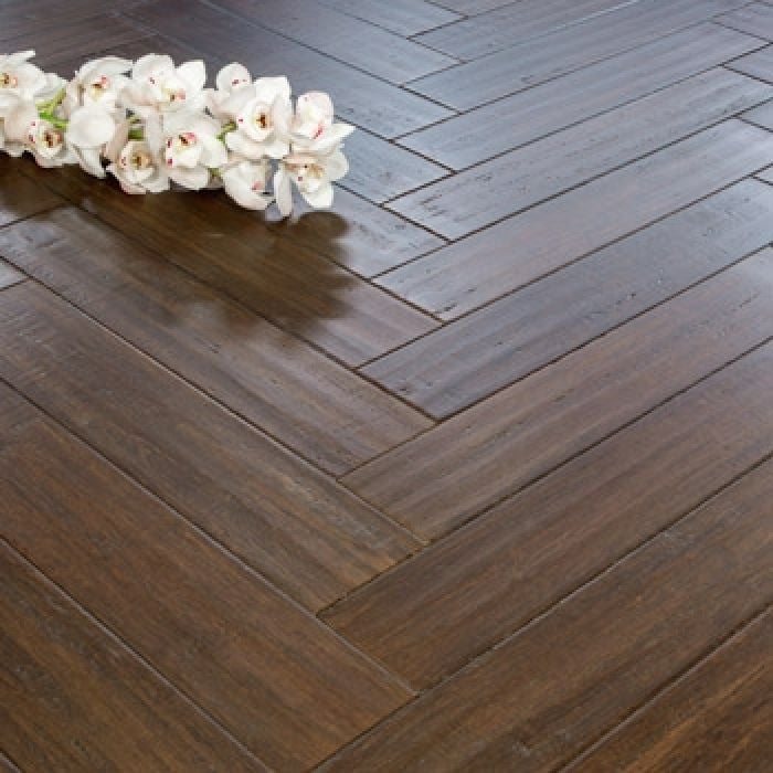 Solid Chestnut Strand Woven 90mm Parquet Block BONA Coated Bamboo Flooring 1.134m