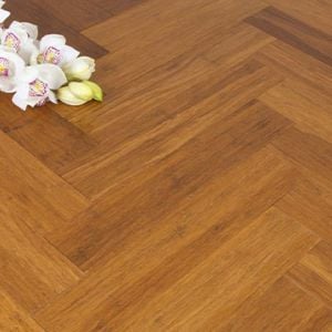 Solid Carbonised Strand Woven 90mm Parquet Block BONA Coated Bamboo Flooring 1.134m²