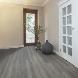 Solid Stone Grey Strand Woven 135mm Uniclic® BONA Coated Bamboo Flooring 1.5m²