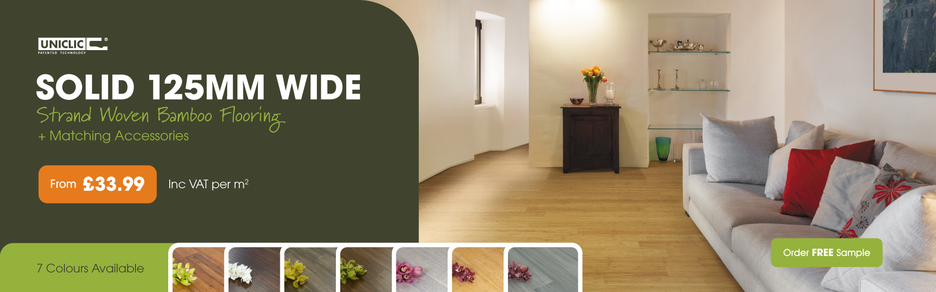 Solid 125mm Wide Strand Woven Bamboo Flooring